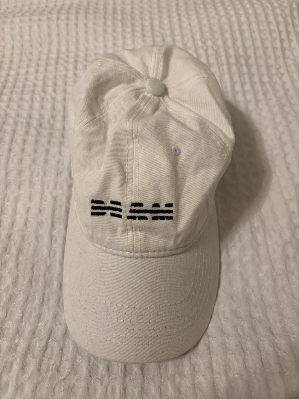 BEAM Be Amazing White Baseball Cap with Black Embroidered Logo